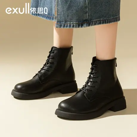exull/依思Q马丁靴女款2023新款冬季新款韩系潮流方根时尚女短靴商品大图