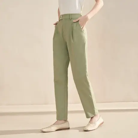 【商场同款】茵曼2023春女装新款休闲通勤松紧腰梨形身材萝卜裤图片