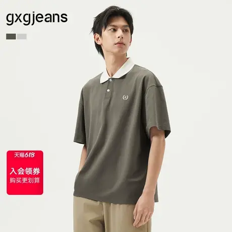 gxg.jeans男装 多色撞色拼接时尚休闲短袖Polo衫T恤 25年夏新品图片