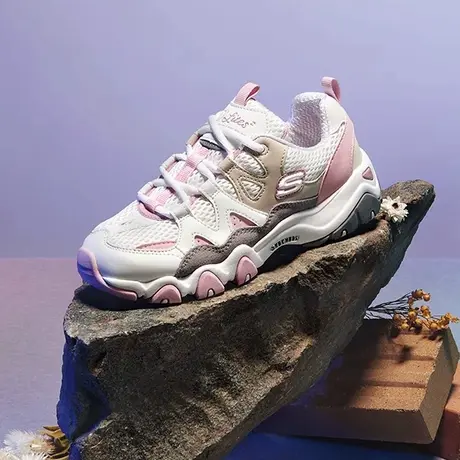Skechers斯凯奇怪兽甜心春女熊猫鞋厚底增高老爹鞋透气运动休闲鞋商品大图