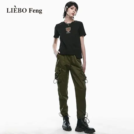 裂帛LIEBOFeng商场同款2023年夏新款国潮原创设计甜酷帅气工装裤图片
