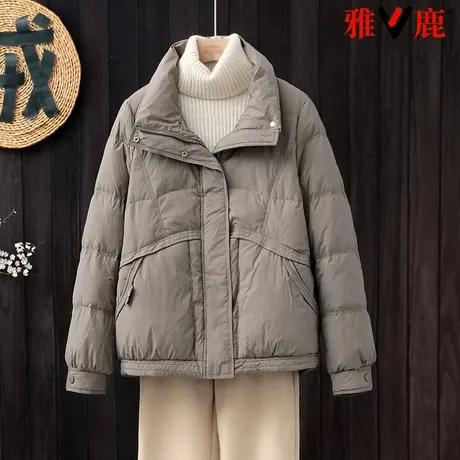 雅鹿2024新款轻薄羽绒服女短款宽松冬季90鸭绒休闲百搭女士外套冬商品大图
