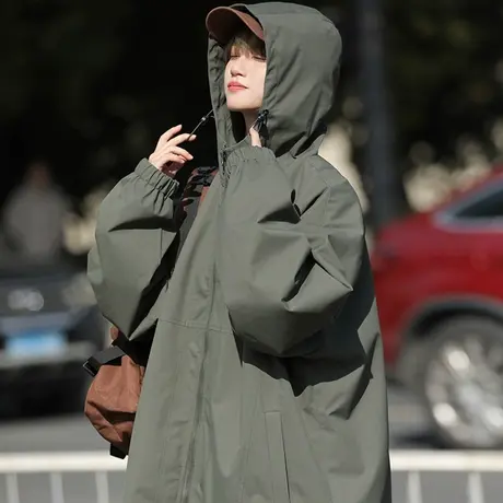 户外冲锋衣外套男春秋款潮牌连帽宽松登山服大码中性风衣服夹克男商品大图