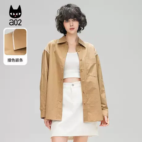 a02【ET自然系列】翻领休闲百搭衬衫女士2025年新款春季衬衣图片