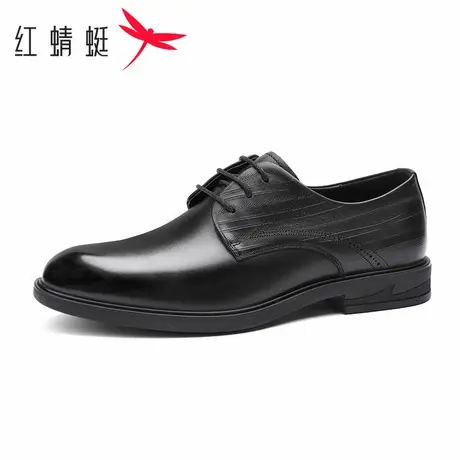 红蜻蜓男鞋2025秋季真皮通勤商务正装鞋男士英伦德比鞋新郎结婚鞋商品大图