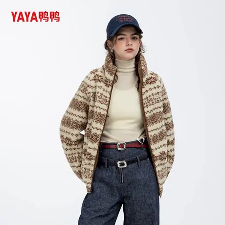 【费尔岛元素】YAYA鸭鸭2025冬情侣款摇粒绒一手长休闲百搭羽绒服商品大图