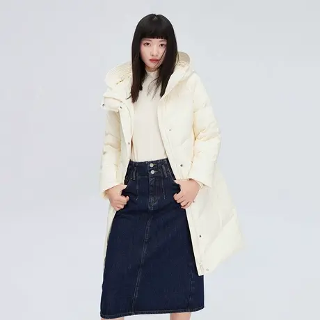 艾莱依H型休闲简约中长款羽绒服女冬季时尚百搭加厚保暖外套1062图片