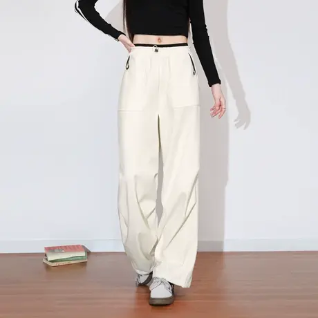 唐狮三防软壳工装裤女秋季新款薄绒冲锋裤女户外运动直筒裤子VB图片