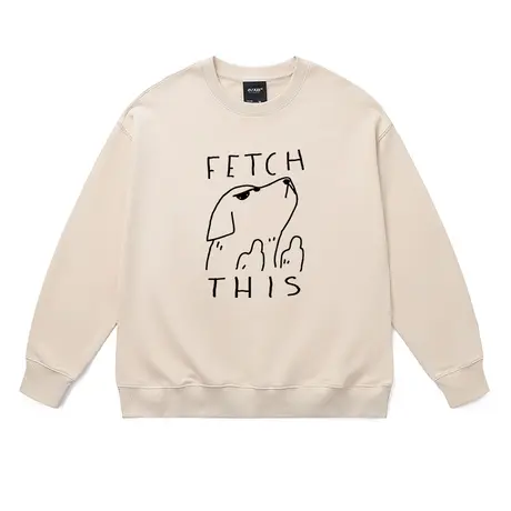 韩系狗狗印花卫衣Ins童趣简约慵懒风ctiyboy套头男女同款打底上衣商品大图