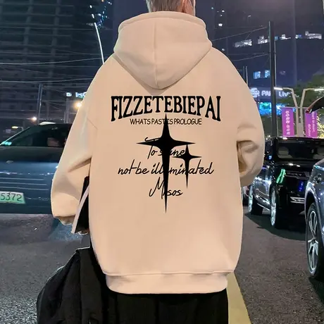 纯棉宽松连帽卫衣男秋冬季新款美式复古高街上衣情侣ins潮牌外套商品大图