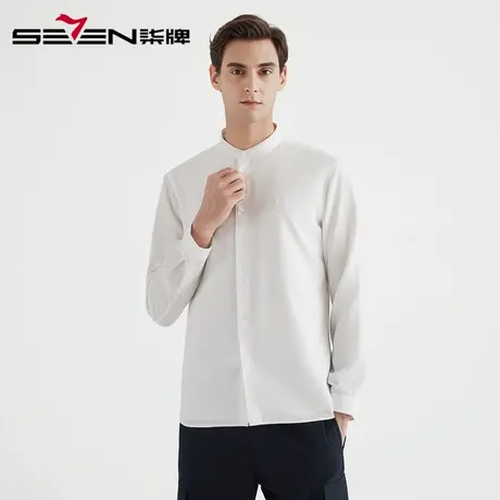 柒牌男装清仓立领衬衫春季青年中国风打底衫微弹透气抗皱长袖衬衫商品大图