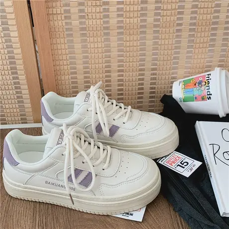 Betoo 小白鞋女2022新款爆款女鞋小众设计韩版帆布鞋休闲板鞋商品大图