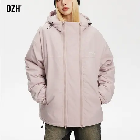 情侣装粉色棉服男冬季加厚保暖棉衣冲锋衣双拉链外套2023新款棉袄商品大图