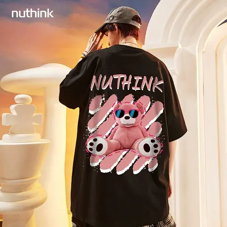 国潮oversize潮牌日系原宿风小熊短袖男装潮流半袖T恤男潮ins夏季商品大图