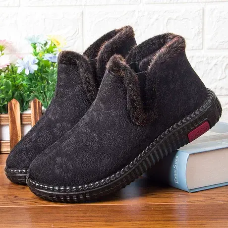 老北京布鞋女鞋加绒一脚踹老太太过冬棉鞋中老年人一脚蹬老人棉鞋图片