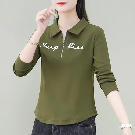 长袖短款t恤女春秋季今年流行的薄款修身显瘦上衣服甜酷百搭小衫商品大图