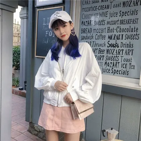 短外套女2021女薄款新款韩版刺绣长袖夏季防晒衣夹克棒球服女外套图片