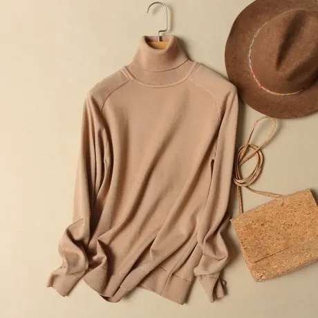 高领毛衣女秋冬套头新款女装加绒加厚针织打底衫女长袖保暖上衣商品大图