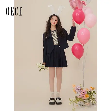 Oece设计感小西装半身裙两件套春装女年新款气质套装图片