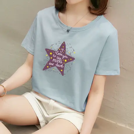 2件59.9元】纯棉短袖女t恤潮夏新品大码宽松胖MM显瘦半袖洋气上衣图片