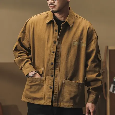 外套男春秋百搭长袖工装衬衫休闲时尚衬衣春秋季男装外套商品大图