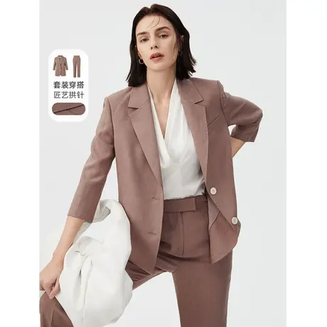 【明星同款】朗姿休闲职业女士西装西服外套装上衣年夏款奥莱图片