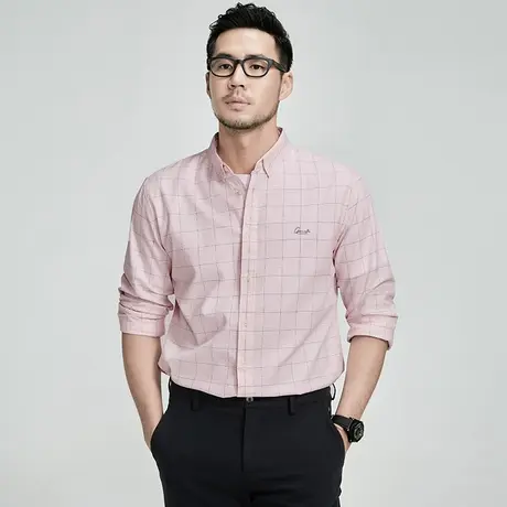 格慕施春夏装长袖亚麻衬衫男士大码宽松时尚休闲寸衫棉麻透气衬衣图片