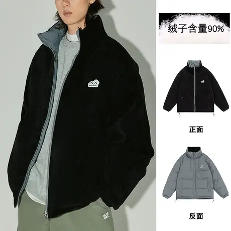 男士立领两面穿羽绒服男冬季2023新款加厚保暖双面穿羽绒外套男款商品大图
