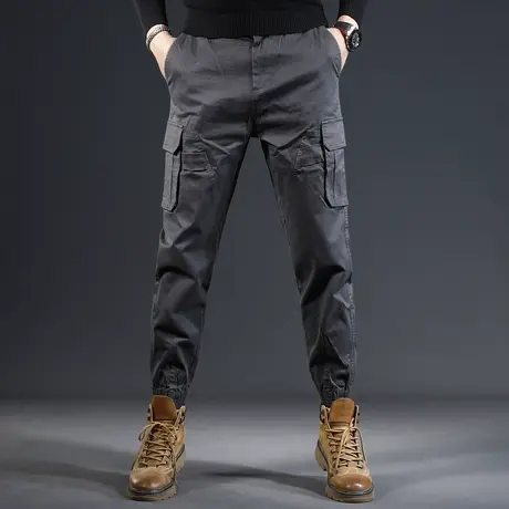 美式休闲工装裤男冬季加绒加厚宽松束脚潮牌2023新款男士裤子秋冬商品大图