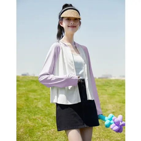 唐狮连帽防晒衣女短款夏季户外运动防紫外线宽松防晒服跑步健身图片