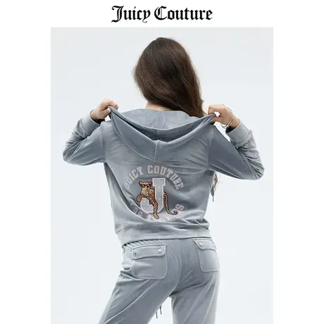 Juicy Couture橘滋外套女春季新款美式休闲运动刺绣天鹅绒夹克潮商品大图