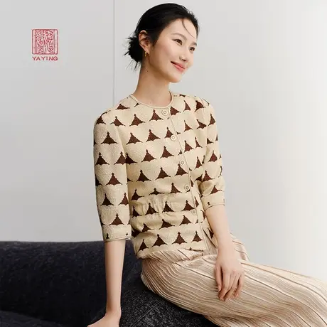 EP雅莹高端系列 优雅收腰修身七分袖外套上衣 2023新款1219A图片