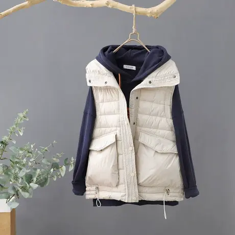 棉马甲女外穿秋冬新款短款韩版立领羽绒棉服坎肩面包服马夹外套潮图片