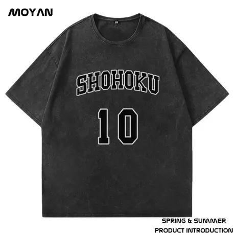 300g重磅纯棉水洗做旧短袖t恤男胖高街美式复古宽松休闲大码半袖商品大图