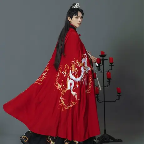如梦霓裳X神都夜行录联名款汉服男女装冬季绣花斗篷冬季加绒加厚图片