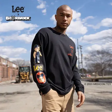 Lee23新款暴力熊联名男卫衣上衣长袖宽松套头圆领LMT00701-K11000图片
