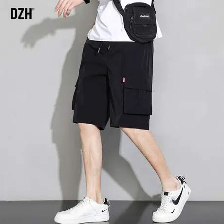 男士冰丝裤夏季工装短裤男潮牌显瘦五分裤宽松美式中裤休闲5分裤商品大图