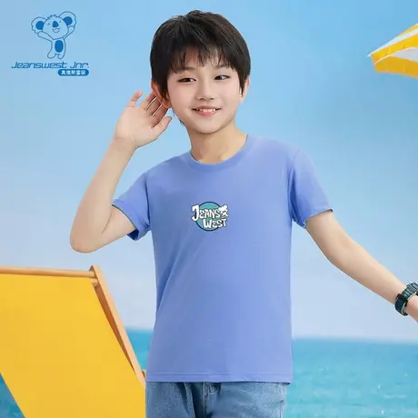NZ真维斯童装2025夏季新款男童舒适透气圆领短袖T恤儿童印花T恤图片