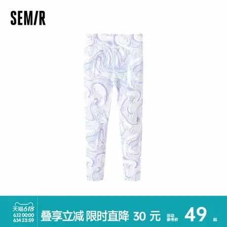 森马儿童打底裤2024年新款洋气个性弹力修身长裤夏季童装女童裤子商品大图