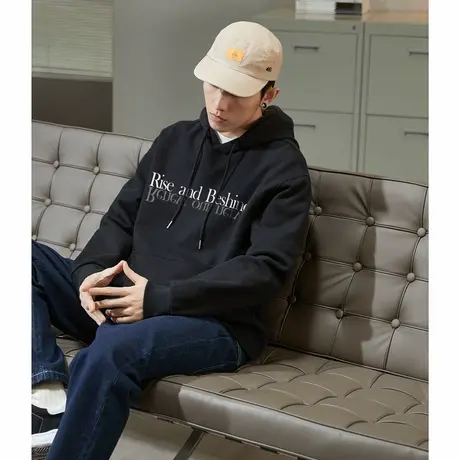 唐狮春秋冬季新款男士卫衣青少年连帽衫休闲蓝色长袖潮牌上衣商品大图
