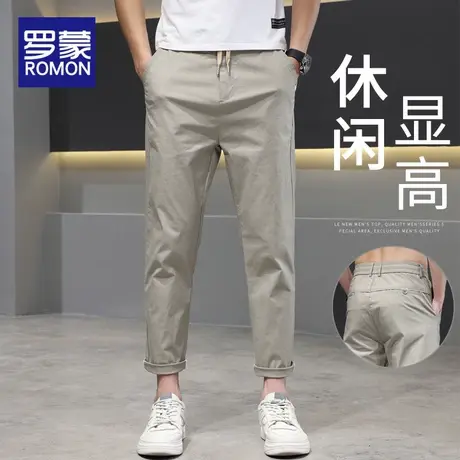 罗蒙冰丝九分裤子男夏季薄款直筒修身2025新款潮流百搭男士休闲裤商品大图