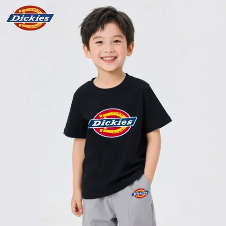 Dickies童装男童短袖t恤夏季纯棉女孩美式休闲体恤儿童运动半袖A商品大图