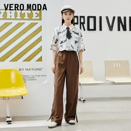 Vero Moda奥莱早秋清仓运动风侧带可拆直筒长百搭休闲裤子女流行商品大图