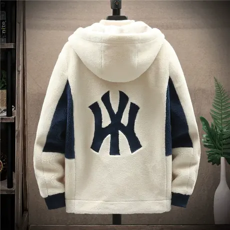 羊羔毛外套男韩版帅气颗粒绒棉衣冬季皮毛一体潮牌羊剪绒连帽棉袄商品大图