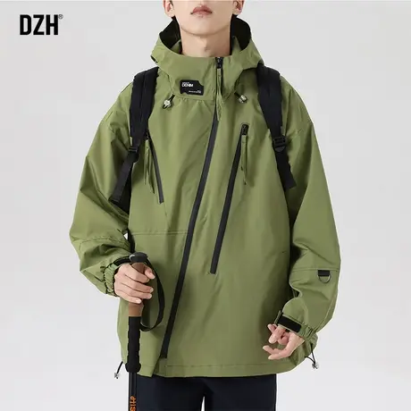 男士美式冲锋衣外套男秋季2023新款户外登山机能风上衣飞行员夹克商品大图