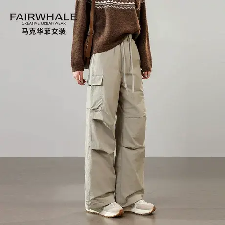 马克华菲美式户外工装羽绒裤女冬季加厚防寒保暖登山直筒伞兵裤子图片