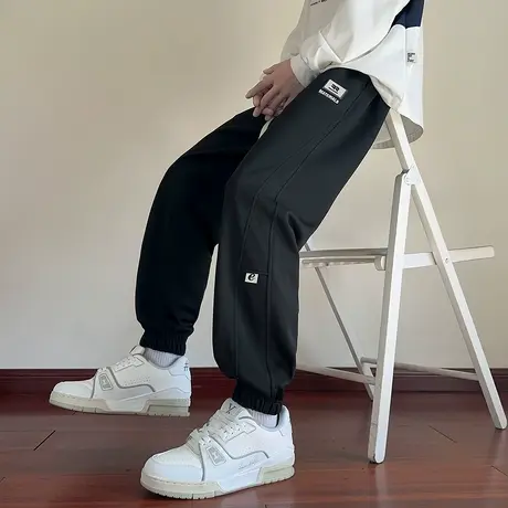 唐狮秋冬季休闲长裤男士卫裤针织束脚裤运动风设计感男裤百搭TUTA商品大图