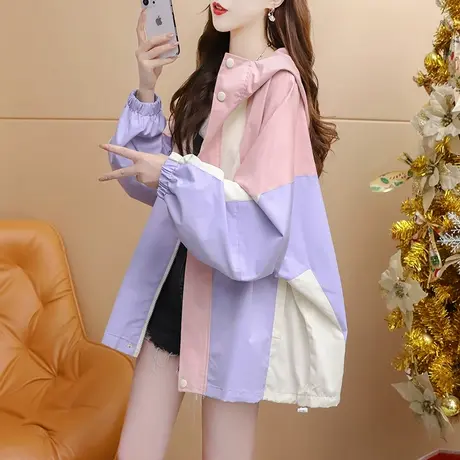 设计感连帽工装外套女2023新款秋冬季宽松休闲洋气百搭慵懒风上衣图片