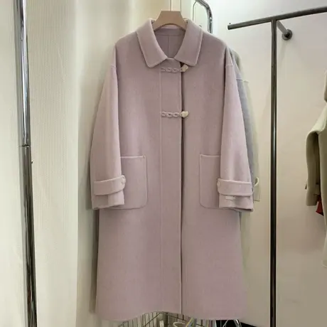 享永子【路过秋冬】90%羊毛双面呢大衣气质通勤中长款毛呢外套图片