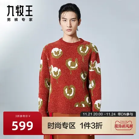 [时尚秀款]九牧王男装毛衫青年男士时尚雪尼尔弹力保暖上衣DN图片